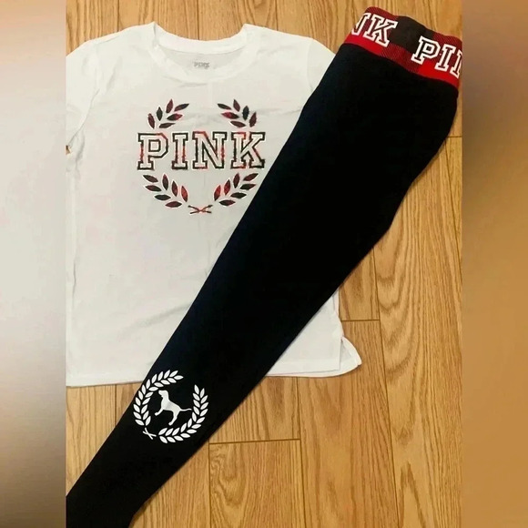 PINK  VS TSHIRT/ LEGGINGS CLASSIC OUTFIT SET - Picture 3 of 9